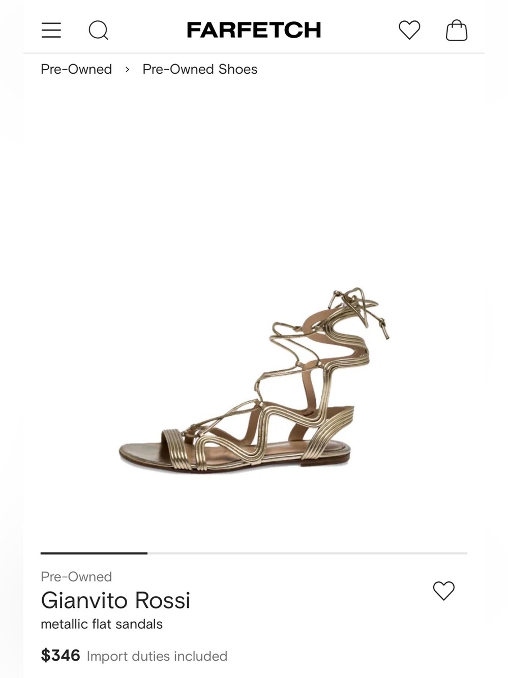 Gianvito Rossi Inspired Grigiarancio Gold Metallic Lace Tie Up Tassel Sandals 37 - Picture 10 of 10